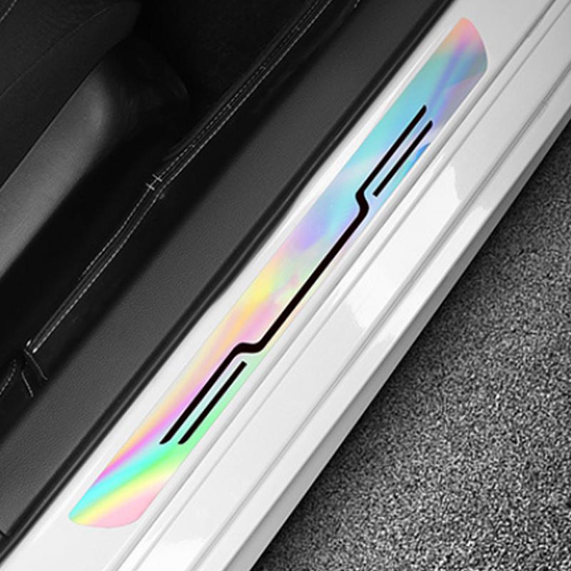 Sill Protector Door Sill Protector Strip 4X Carbon Fiber Protective Anti-Scratch Car Stickers For Protection Steps Vehicles