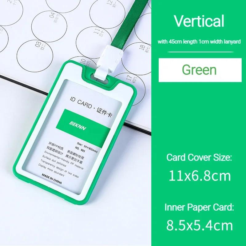 Women Men Plastic ID Credit Bank Card Holder Students Bus Card Case Lanyard Candy Colors Identity Badge Cards Cover