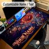 Floral Garden Theme Personalized Mouse Pad Custom Name Text Non Slip Desk Pad For Laptop Office Desktop