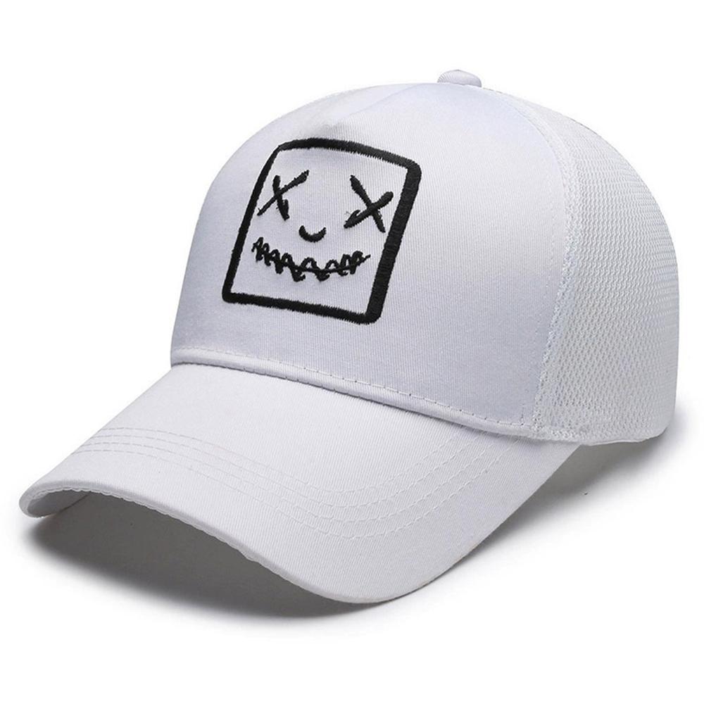 Unisex Ghost Face Embroidery Baseball Net Caps Spring and Summer Outdoor Adjustable Casual Hats Sunscreen Hat
