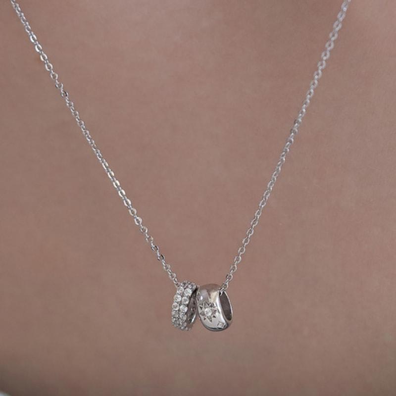 TATIANA (925 Silver) Double Knot Pendant Necklace NZ2476