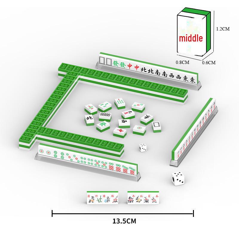 Guochao Chinese Mahjong Diamond Particle Building Blocks - Children's Educational Set