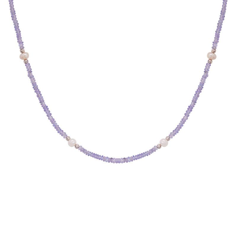 Natural Gemstone Tanzanite Beaded Necklace Women'S S925 Sterling Silver Colored Jewelry Xiaohongshu Wechat Channels