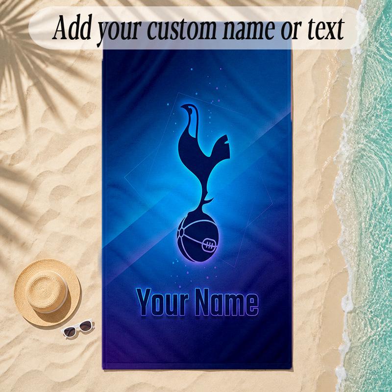 Beach TowelTottenham Hotspur FC Custom Name Text Personalized Soft Towel for Beach Pool Indoor Home Decor Gift