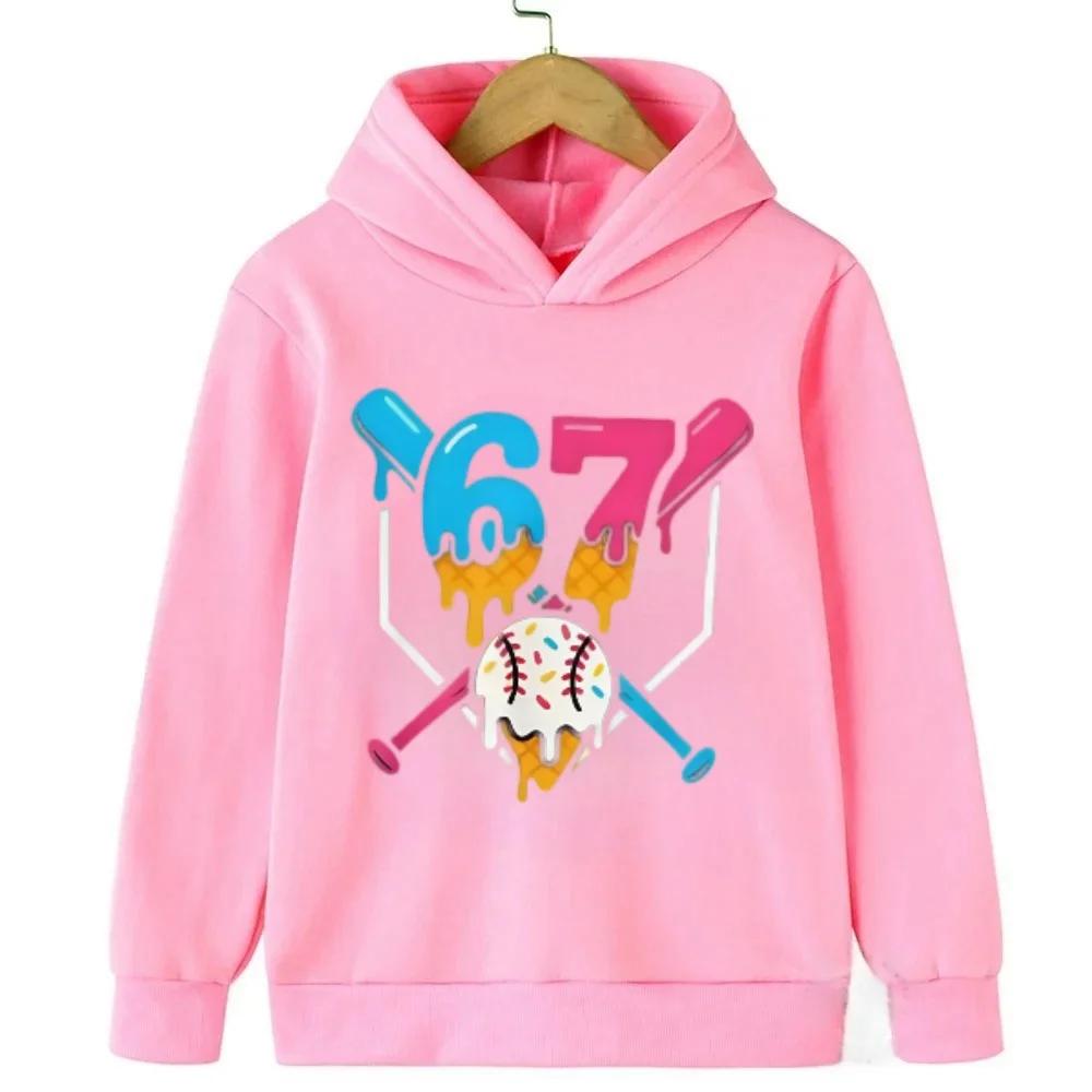 Spring Autumn 67 Children's Hoodie Kids Casual Boys Girl Pullover Fashionable and Funny Comfortable Sweatshirt Hoodies Coat