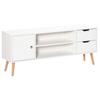 TV Stand for 50" TVs, Door, 2 Open Shelves and 2 Drawers, 120x28x44cm, White