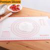LIMNUO Silicone Cooking Mat, Bread Mat, Baking Mat with Measuring Pad, Large Size, Food-Grade Silicone, Non-Slip, for Baking Tools (Red, 40x50cm)