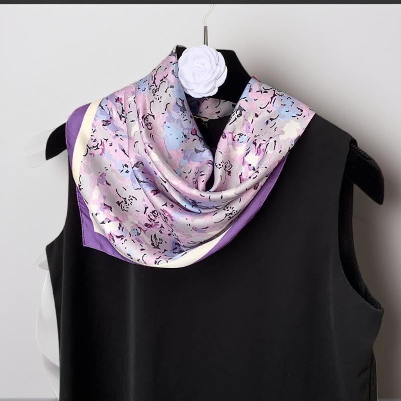 70*70 Vintage Square Scarf Silk Material Colorful Women's Neck Shawl Universal Head Wrap Trendy Female Accessories Gifts