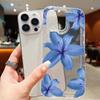 Elegant Blue Lily Pattern Phone Case For iPhone 17 Pro Max 16 15 Pro 14 13 12 11 XR XS 17Air 16 Plus 16E Clear Bumper Cover