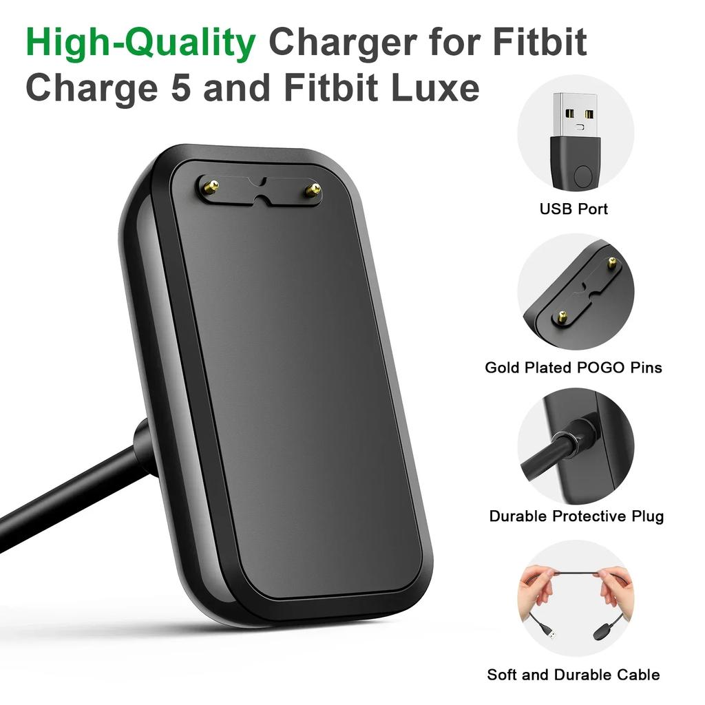 50cm 100cm USB Charger For Fitbit Charge 5 Charging Cable For Fitbit Luxe 100cm USB Charging Charger Dock With Reset Function