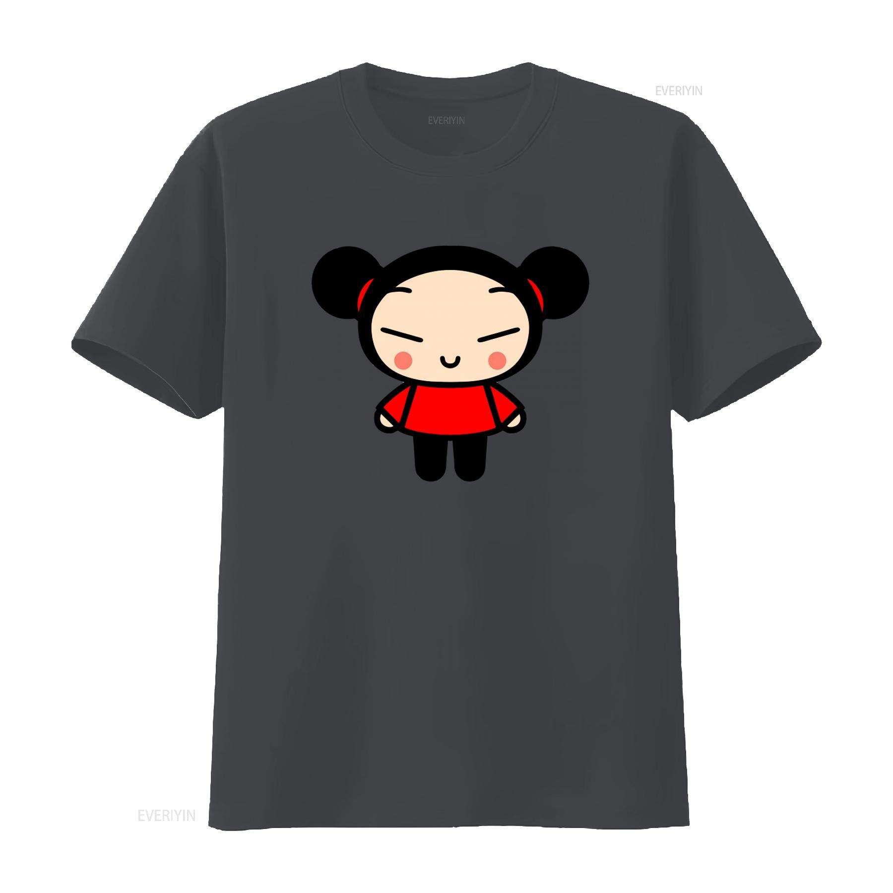 

Pucca Love Garu Cute Korean Cartoon Show Kawaii T Shirt vintage Washed Comfortable streetwear Unisex Soft graphic Stylish 4XL