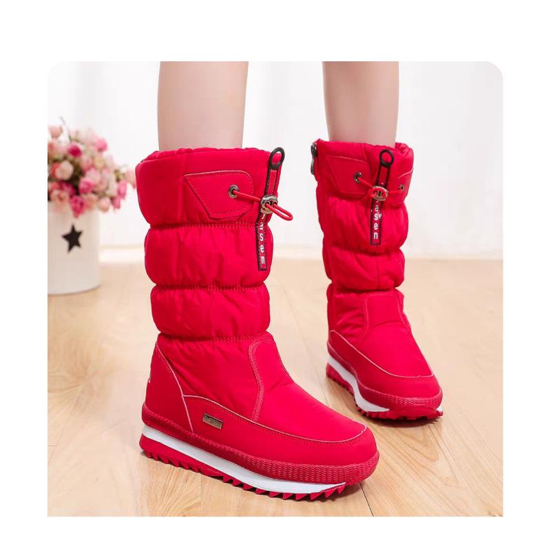 Dame Vinter Pels En Vattert Vanntett Stoff Koselig Sideglidelås Varm Kald Lettvekt Vandring Vanntett Sklisikker Snøstøvler