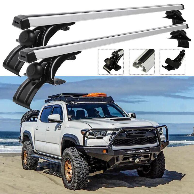 2pcs 48 Universal Car Roof Racks Kit No Need Original Roof Rail Aluminum Alloy Crossbar Luggage Carrier For Sedan Saloon
