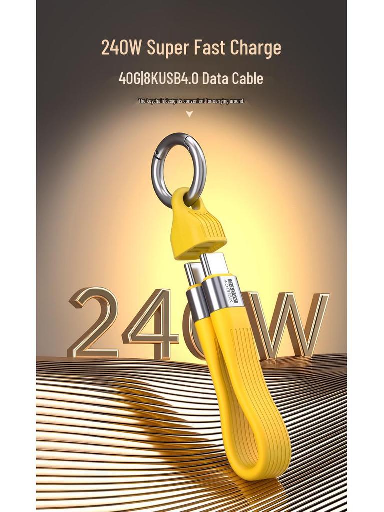 8K HD Video, 240W Super Fast Charging, 40Gbps High-Speed Keychain Data Cable