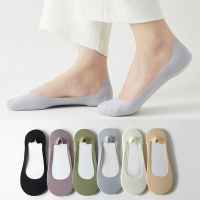 Chaussettes bateau, Coton pur, Femme, Fines, Tout coton, Respirantes, Chaussettes courtes invisibles à décolleté bas, Absorbant la sueur, Anti-odeurs, Antidérapantes