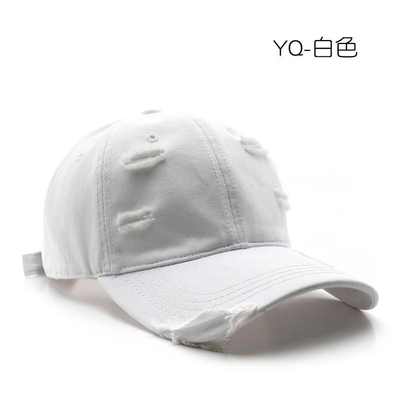 

Personalized spring and autumn solid color light board washed hole cap outdoor sports sunscreen baseball cap белый