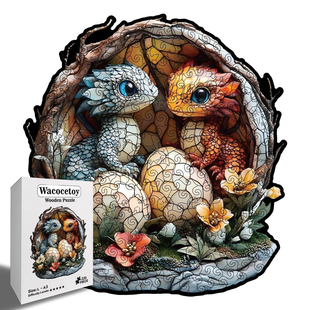 Little Dinosaur Puzzle Wooden Special-Shaped Splicing Toy Piggy Bank Difficult Puzzle