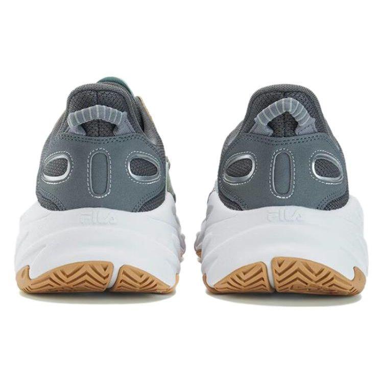 Fila Breathable Fabric Synthetic Leather Low Top Running Shoes Men Sneakers Brown Teal F12M332109FNQ