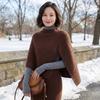 Pullover Women Cape Thicken High Neck Scarf Elegant Knitted Shawl  Girl