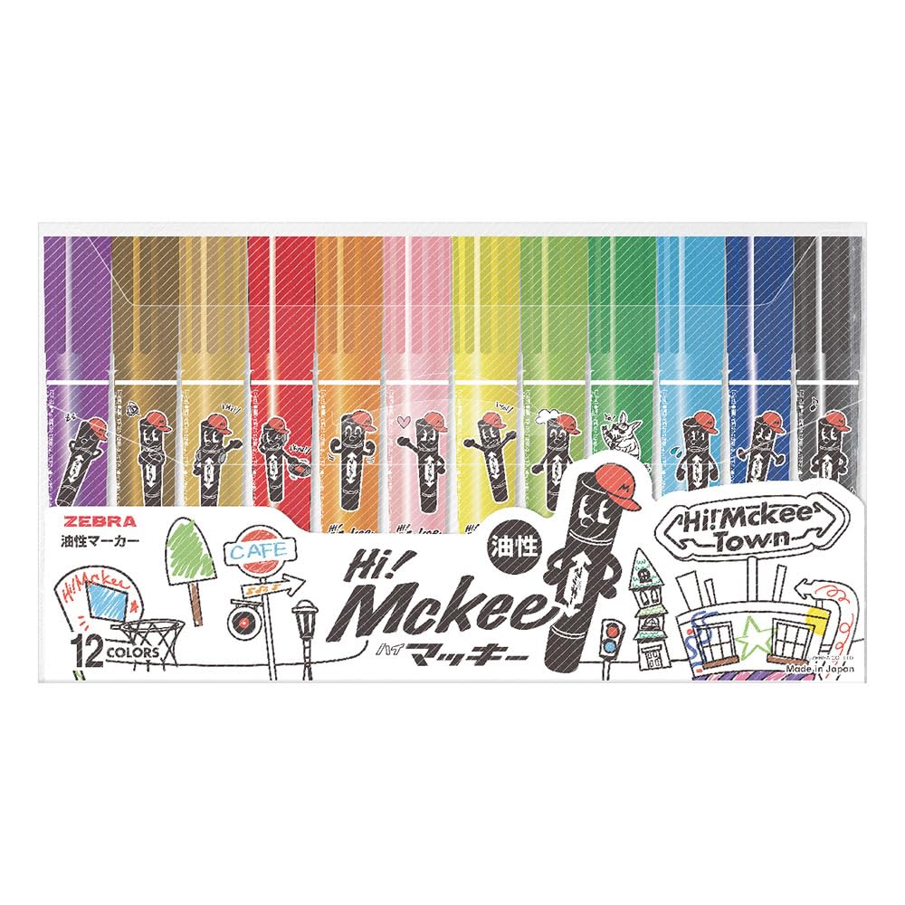 

Zebra McKee Permanent Limited Edition McKee Set Hi! Marker, Hi! Design, 12-Color (MC12C-25-HM)