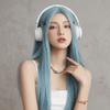 Layerd Sea Salt Blue Wig Harajuku Lolita Cosplay Wig Sweet Long Straight Synthetic Wig  Carnival