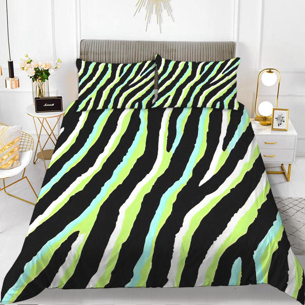 Zebra Print Duvet Cover Set King Polyester Red Black Stripes Bedding Set Wild Animal Zebra Wildlife Skin Quilt Cover For Girls