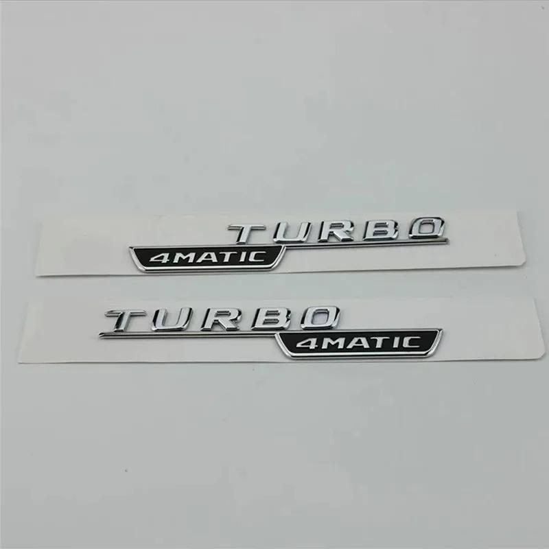 2 Stück Auto Buchstaben Kotflügel Zierplakette Turbo 4matic Emblem Aufkleber Für Mercedes A45 Cla45 Amg C117 Gla45 Gle53 X247 Zubehör
