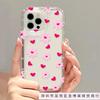 Pink love flower apple 15 mobile phone case iphone14promax transparent soft rubber 13/12/11 anti-drop XR