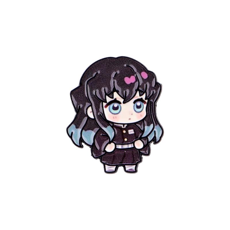 1/8Pcs Anime Demon Slayer Enamel Pin Cartoon Brooches For Clothing Accessories Lapel Badges Jewelry Fans Collection Gift