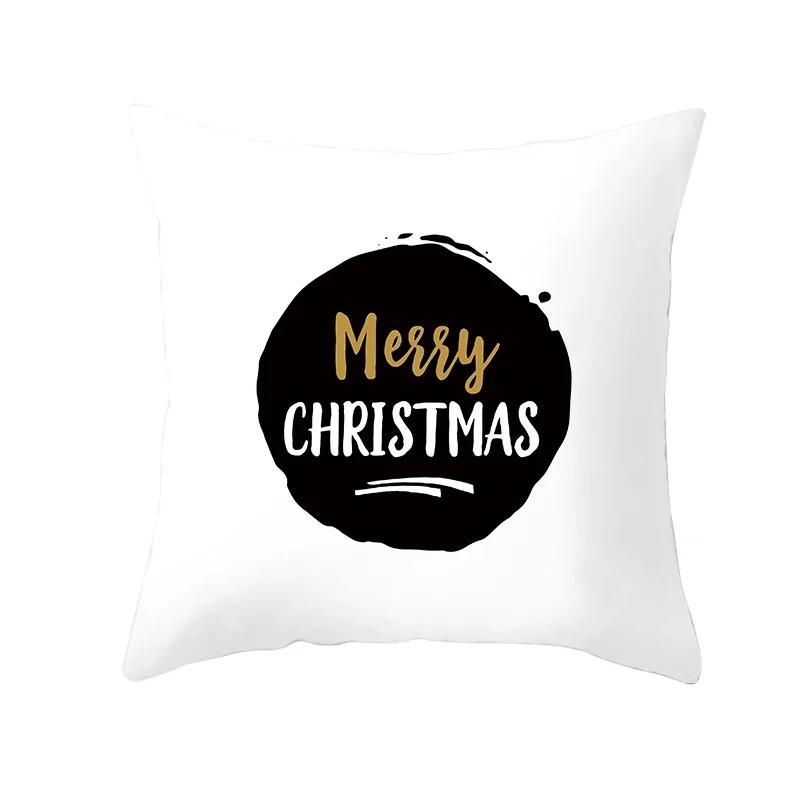 White Christmas Pillow Case Cute Santa Claus Elk Pillow Case Cover Winter Snowflake Decorative Pillowcases Christmas Pillow Case