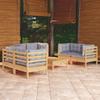Day and Night - Day and Night Garden Furniture Set 7 Pieces and Cushions Solid Pine Wood