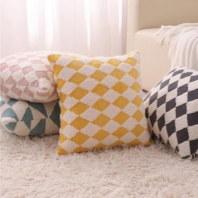 1 szt. Geometryczna pikowana miękka pluszowa poszewka na poduszkę do salonu, sofy, biura, zagłówka, samochodu 18*18 cali