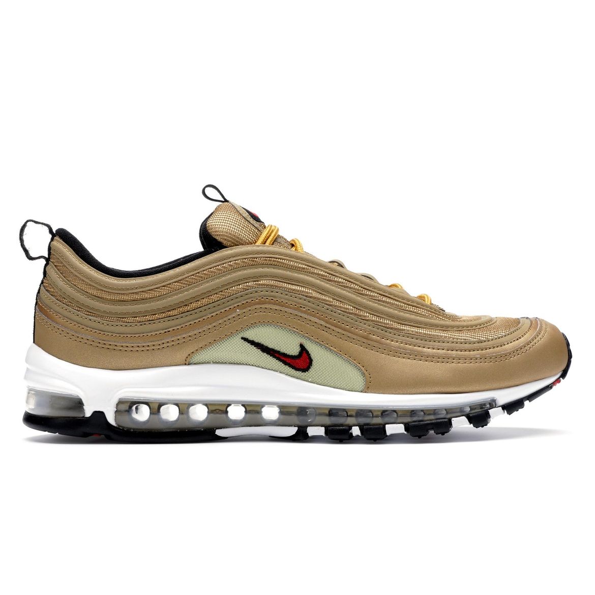 

Кроссовки унисекс Nike Air Max 97 OG QS Metallic Gold Team-красный-черный-белый 884421-700