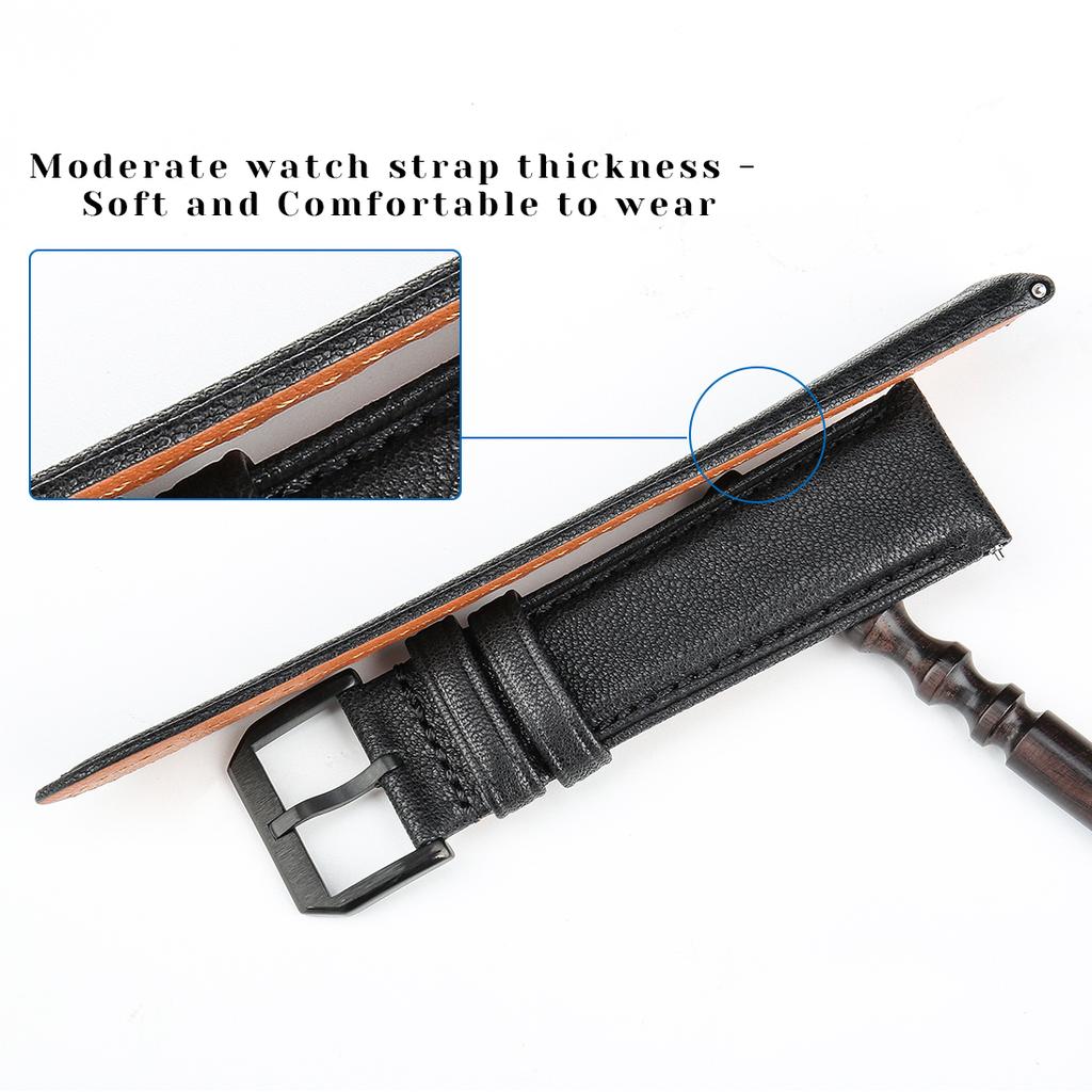 New Genuine Leather Band 24mm 20mm 22mm Black Brown Cowhide Soft Watch Band Quick Release Strap Watch Accessories