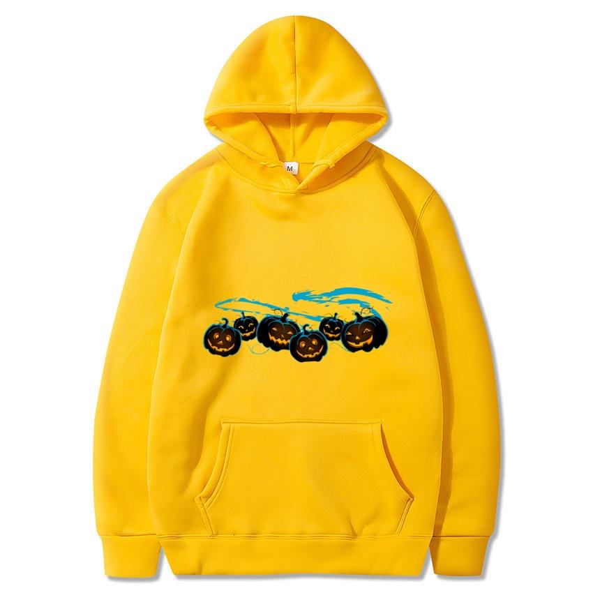 Autumn Winter Halloween Pumpkin Personalized Printed Hoodie Men's Fashion Warm Sweatshirt Street Wear Warm Hoodie
