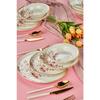 Sakura Flower Luxury Ceramic 18 Piece Dinner Set, Dinner Set For 6 Persons