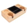 Coffee Tamping Stand Solid Color Beech Wood One Piece Coffee Tamper Holder Station for Home Milk