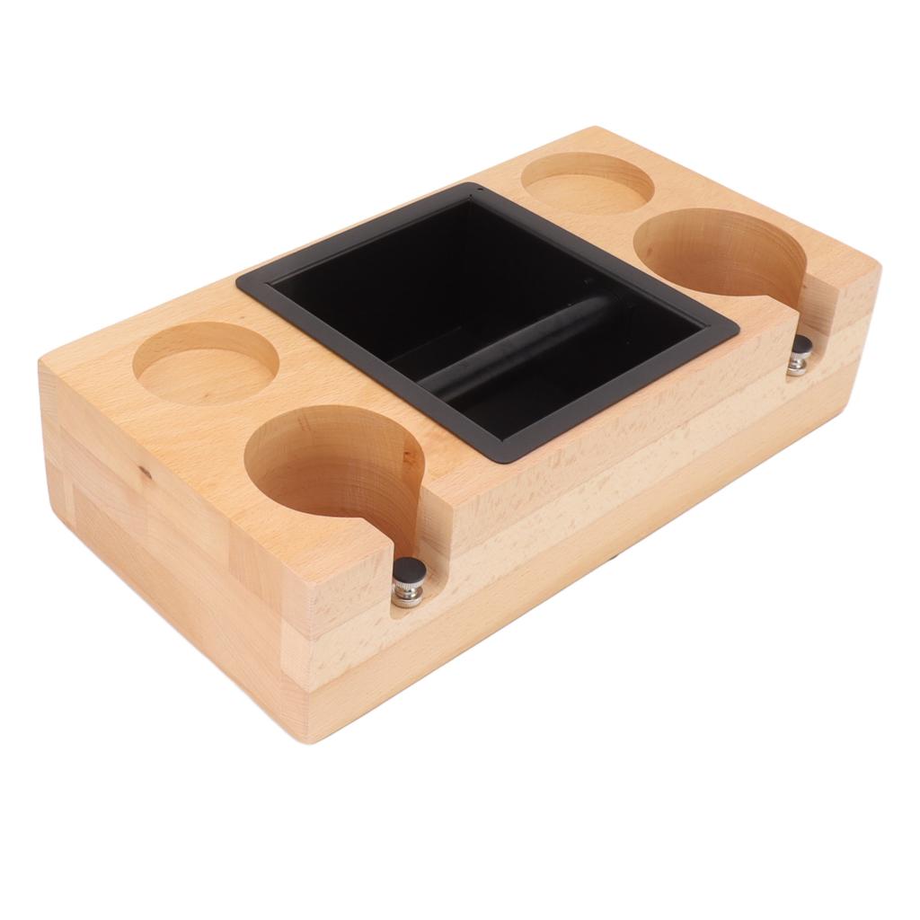 Coffee Tamping Stand Solid Color Beech Wood One Piece Coffee Tamper Holder Station for Home Milk