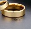 Stainless Steel Couple Rings Gold Colour Simple Women Men Lovers Wedding Zircon Engagement Gifts