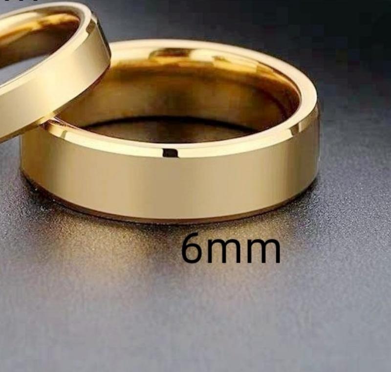Stainless Steel Couple Rings Gold Colour Simple Women Men Lovers Wedding Zircon Engagement Gifts