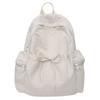 Schoolbag Korean Version Ins Solid Color Sweet Bow Backpack Women's Large Capacity Fashion Versatile Student Schoolbag Commuter Backpack
