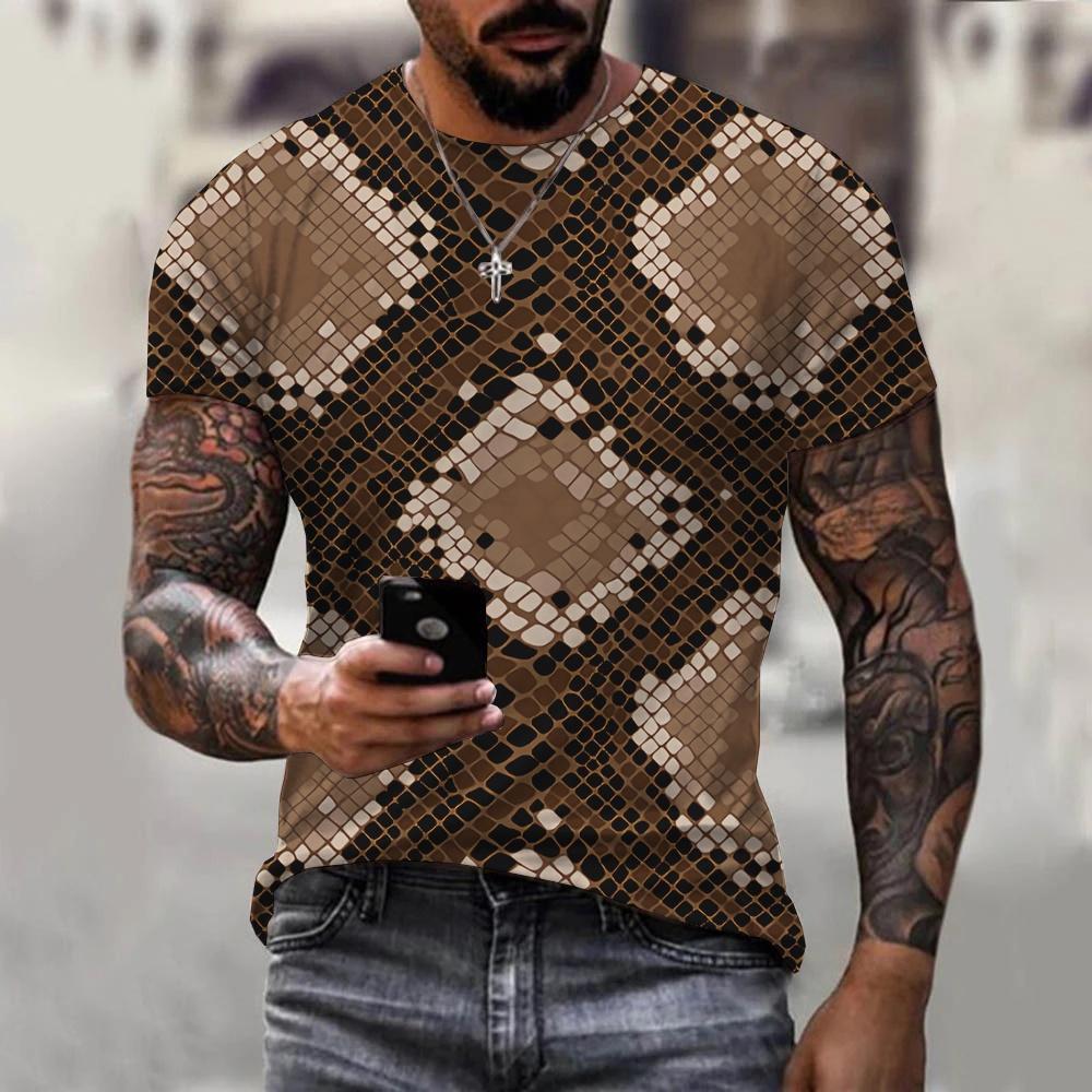 3D Printed Snake Pattern T-shirt Fashion Casual Trendy Cool Men's Women's Hip Hop Short Sleeve T-shirt