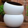 Handgefertigter weißer Grobkeramik-Blumentopf im europäischen Stil für Grünpflanzen, Rosen, Hortensien und Sukkulenten