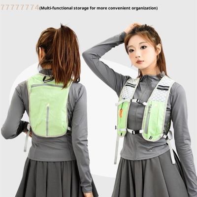 Gilet da Corsa/Bici con Tasche Portaoggetti Leggero Gilet da Corsa Riflettente Zaino Pettorale per Idratazione con Tasca Porta Telefono