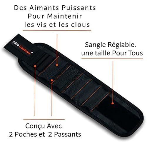 Cadeaux pour Hommes, Bracelet magnétique Artisanal 2023 avec Tige magnétique et Crayon pour Maintenir Les vis et Les Clous, idées de