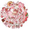 50 Cute Pink Dessert Bunny Stickers Waterproof Girl Heart Stickers Kawaii Pink Dessert Stickers