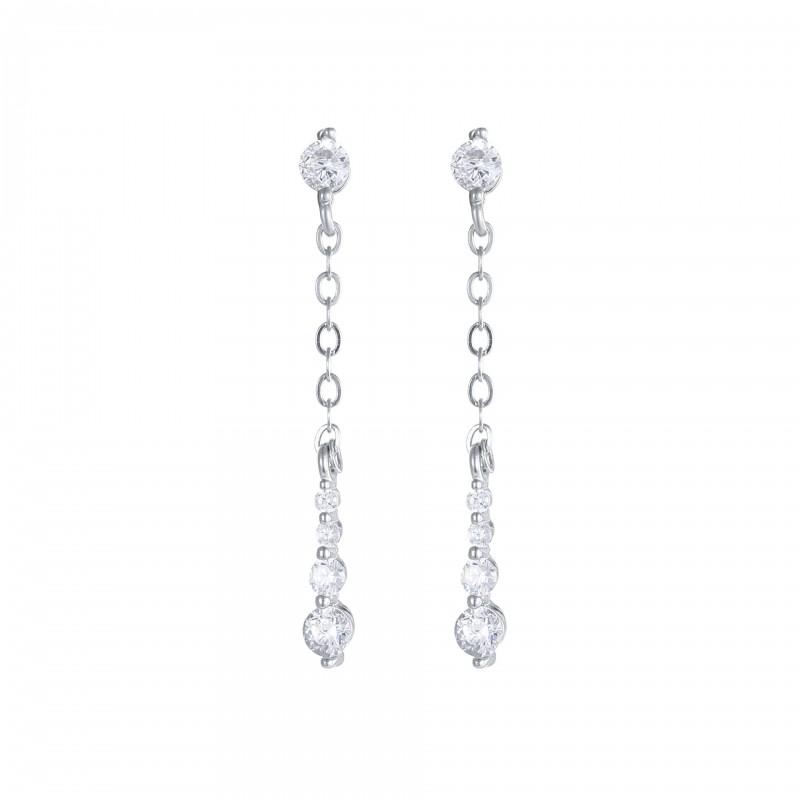 18K Gold Plated Water Drop Tassel Zircon Earrings Needle Fashion Elegant Jewelry Women