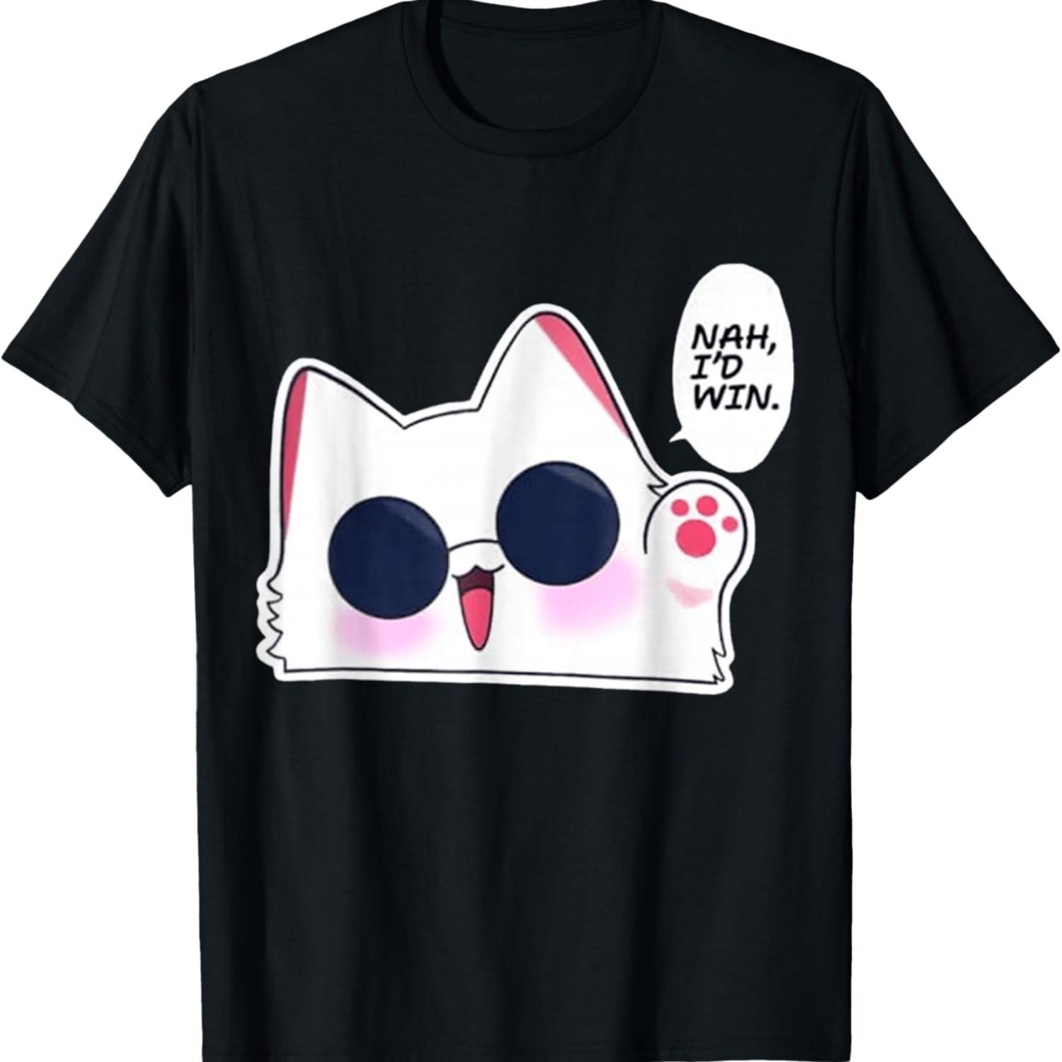 

Nah I d Win Gojo Cat Japanese MEME FUNNY T-Shirt S чёрный