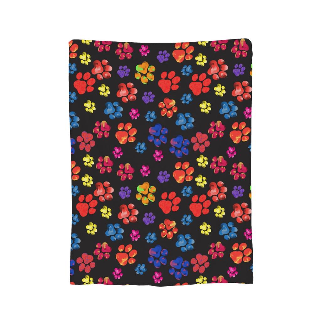Dog Paw Cartoon Pet Blankets Coral Fleece Plush Decoration Ultra-Soft Throw Blankets for Bedding Travel Bedspread