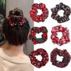 Christmas Snowflake Elastic Scrunchies: Knitted Ponytail Hair Accessories